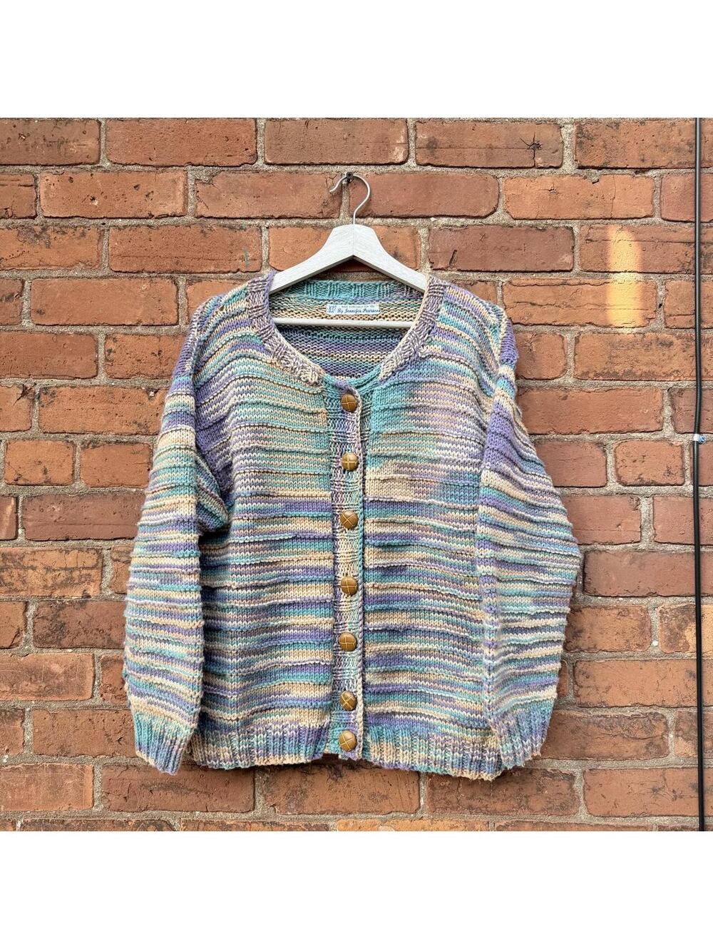 vintage by Jennifer Pearson knit button up cardigan 90s M